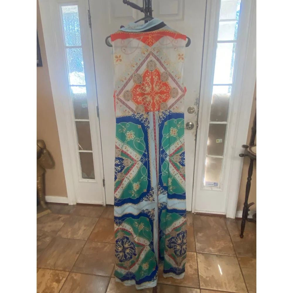 Women's Sucrefas White Arabesque Maxi Dress L - Picture 6 of 6